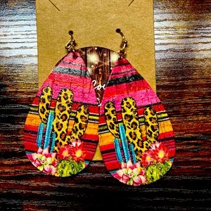 Cactus Sunrise Corkscrew Earrings